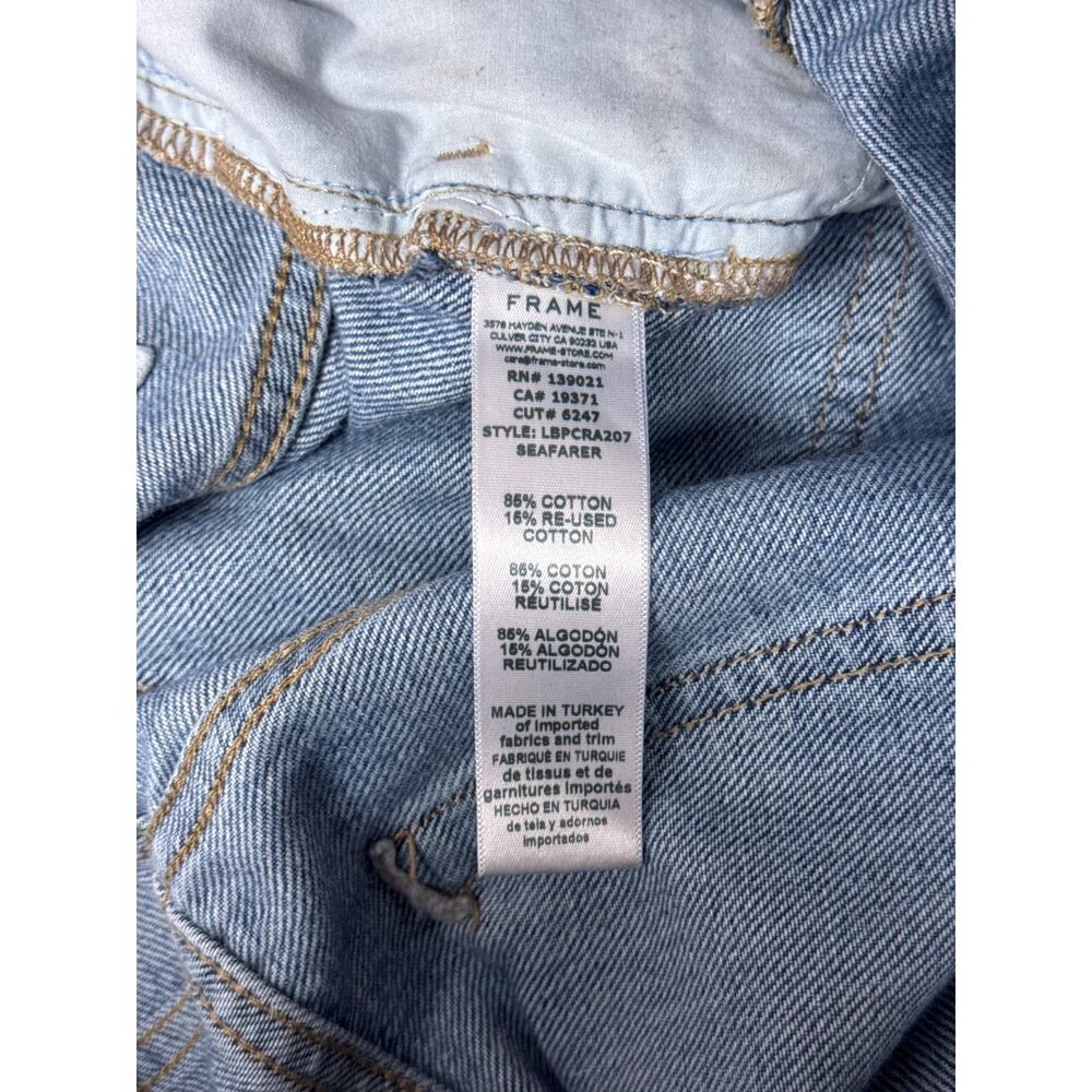 Frame Jeans 27 Womens Le Baggy Palazzo Cropped Raw Hem In Seafarer Wash - Picture 8 of 8